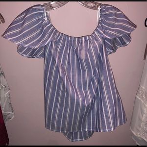 Urban Outfitters off the shoulder striped top